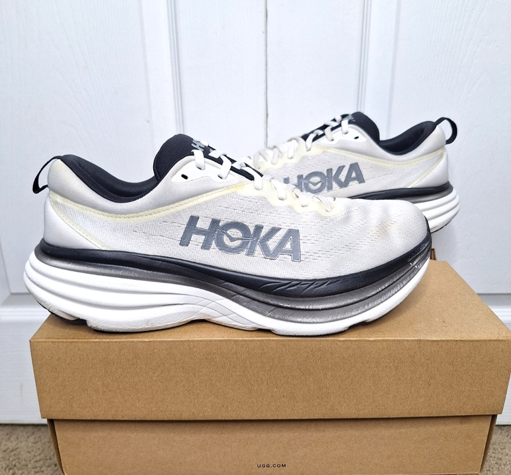 Hoka One One Bondi 8 White Black 1123202 WBLC size 11